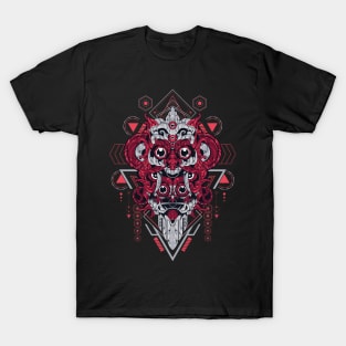 Fujin & Raijin head - Sacred Geometry T-Shirt
